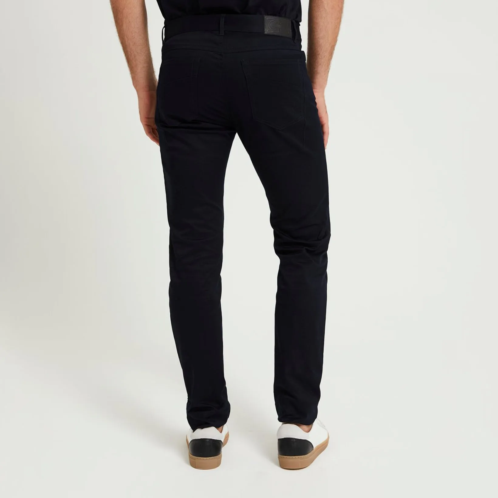 Slim Fit Solid Colour 5 Pocket Jeans Navy sold by Calibre product image thumbnail 4