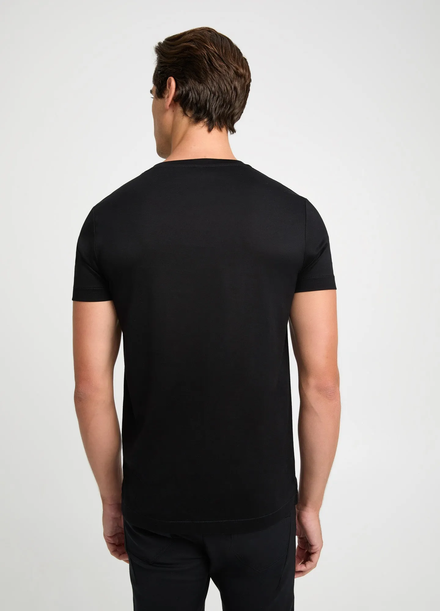 Mercerised Cotton Jersey V Neck T-shirt Black sold by Calibre product image thumbnail 5