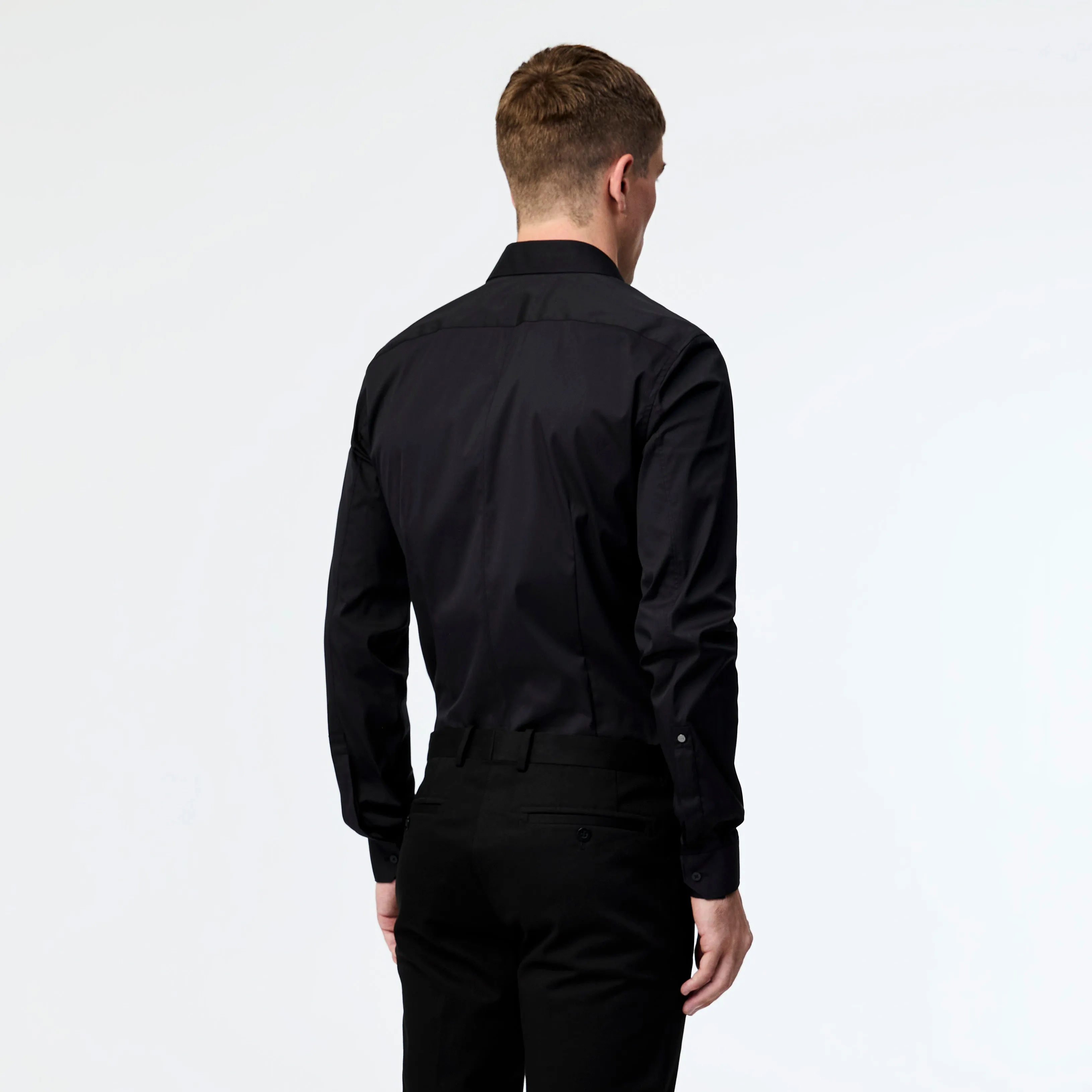 Stretch Cotton Poplin Shirt Black sold by Calibre product image thumbnail 5