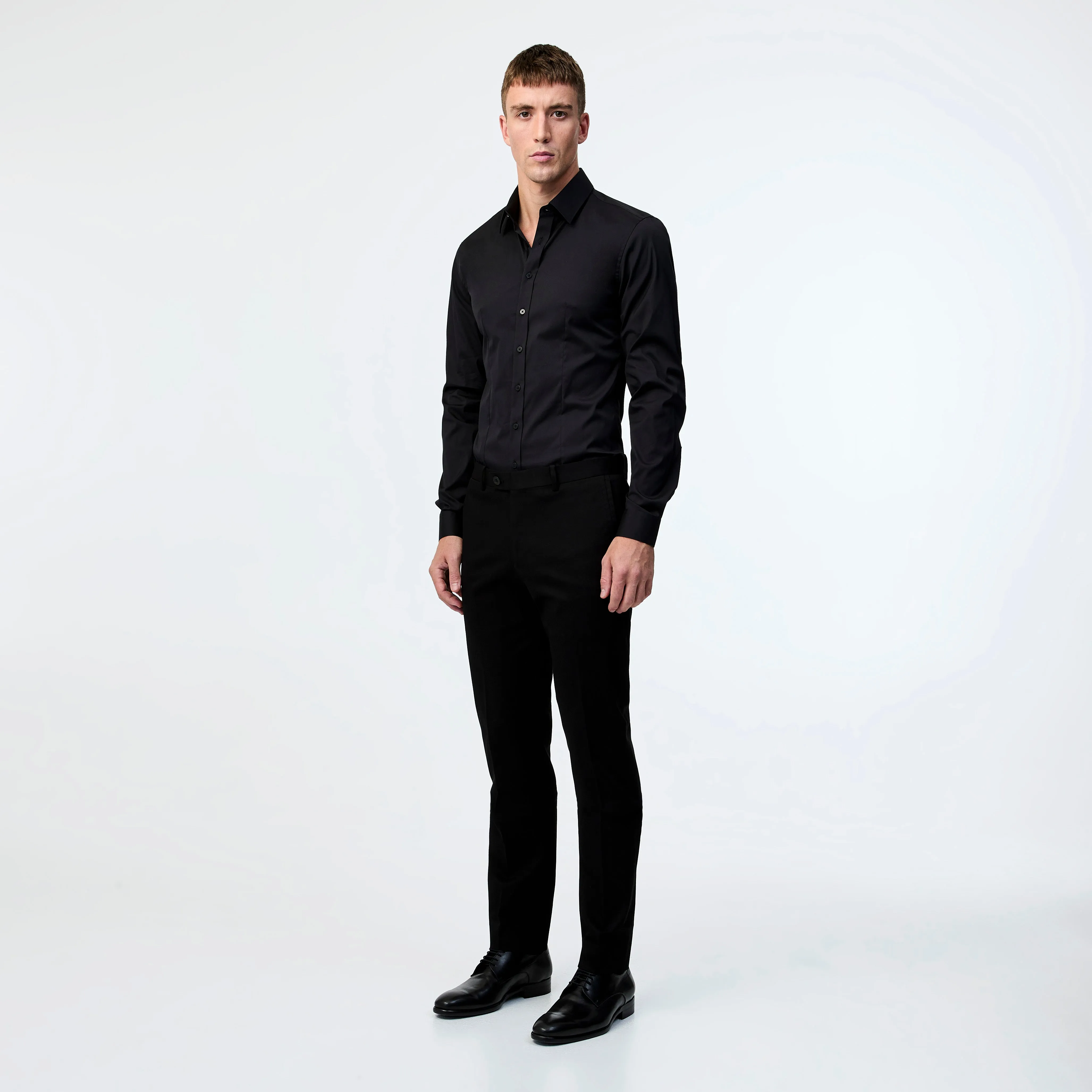 Stretch Cotton Poplin Shirt Black sold by Calibre product image thumbnail 2