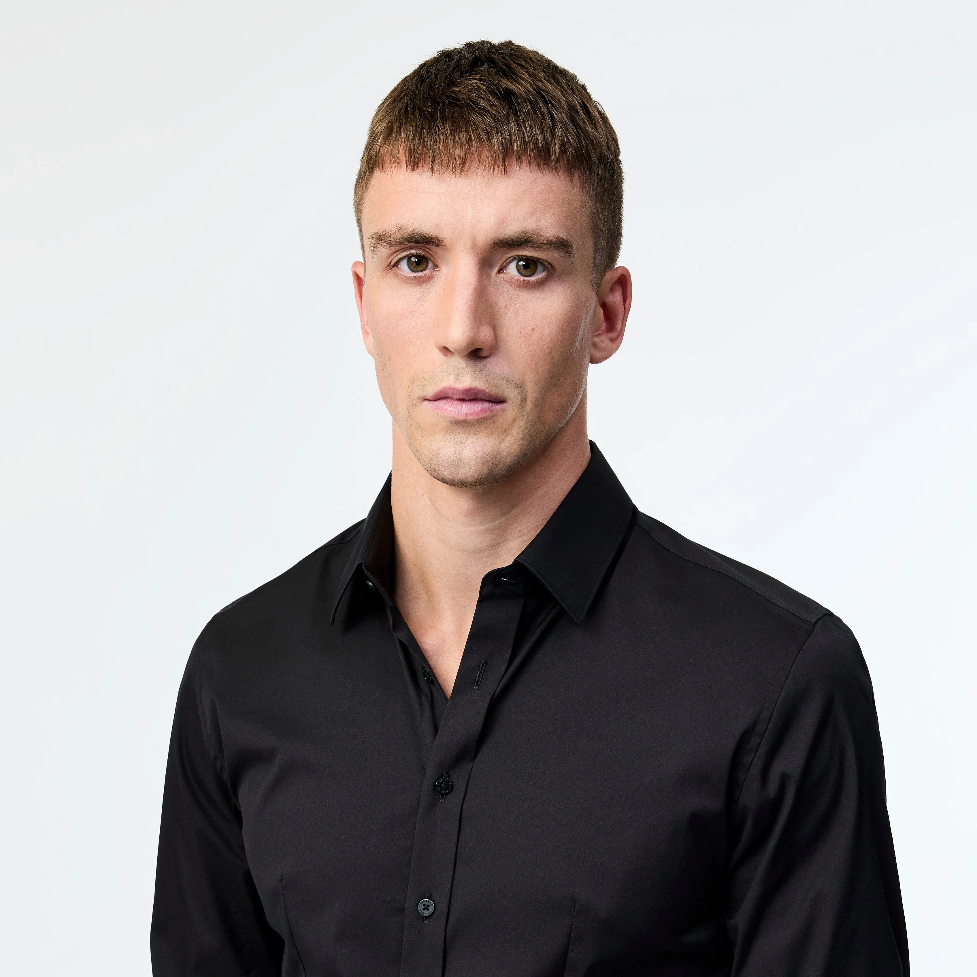 Stretch Cotton Poplin Shirt Black sold by Calibre product image thumbnail 4