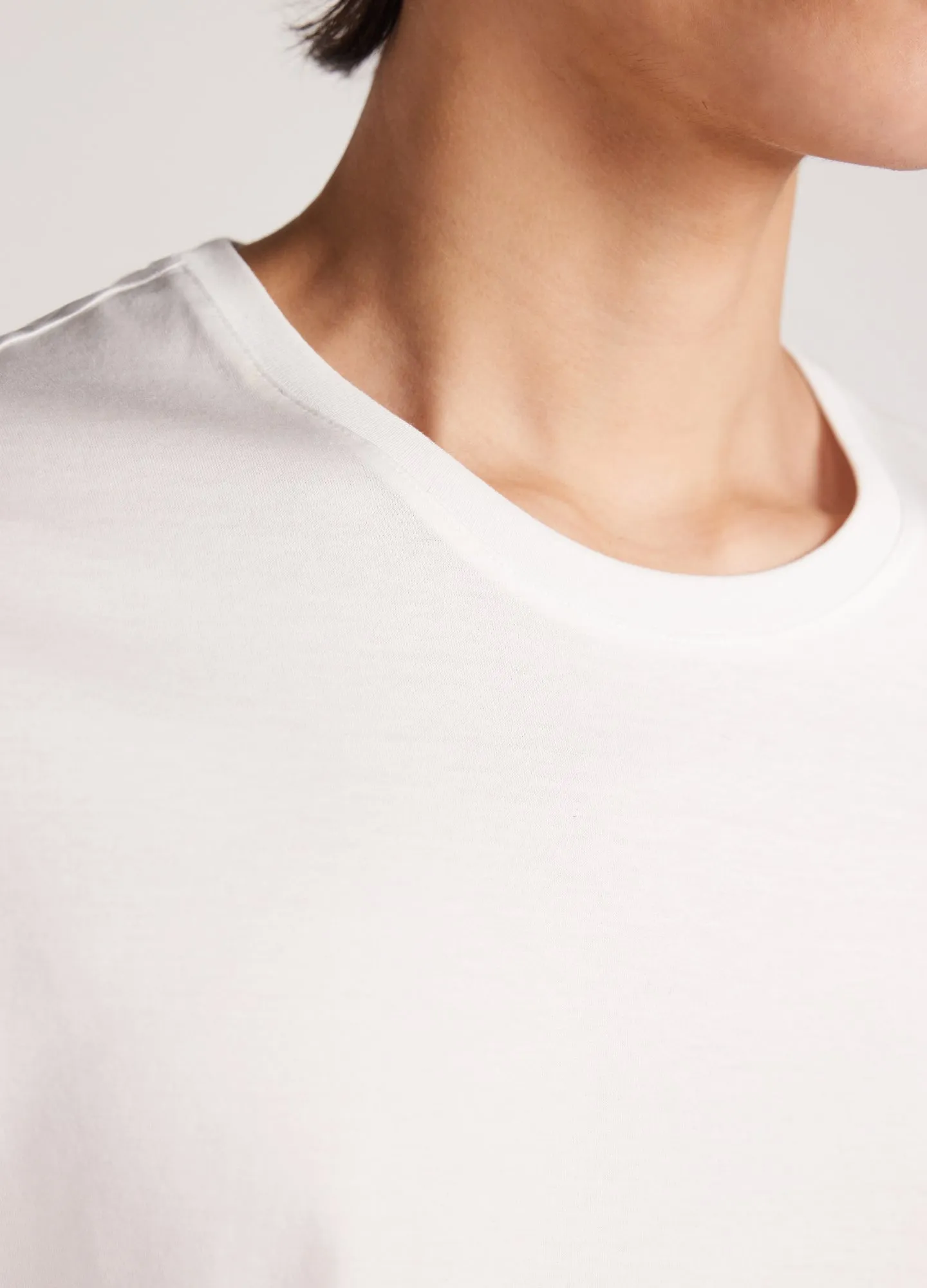 Mercerised Crew Neck T-Shirt White sold by Calibre product image thumbnail 4