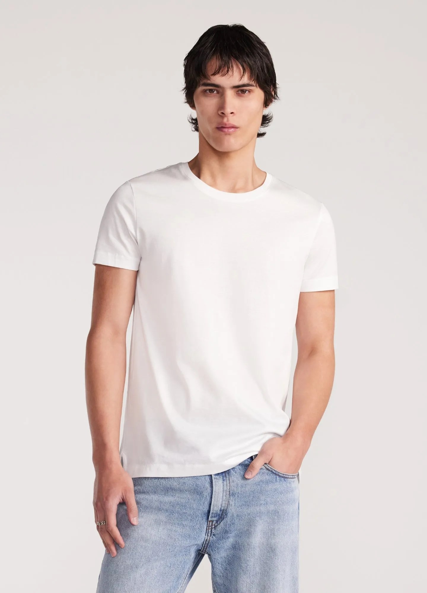 Mercerised Crew Neck T-Shirt White sold by Calibre product image thumbnail 3