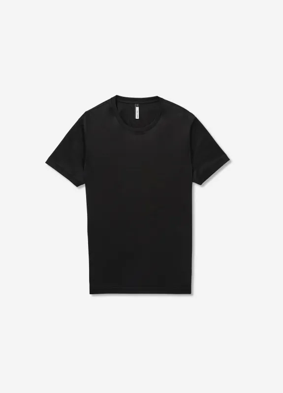 Mercerised Crew Neck T-Shirt Black sold by Calibre