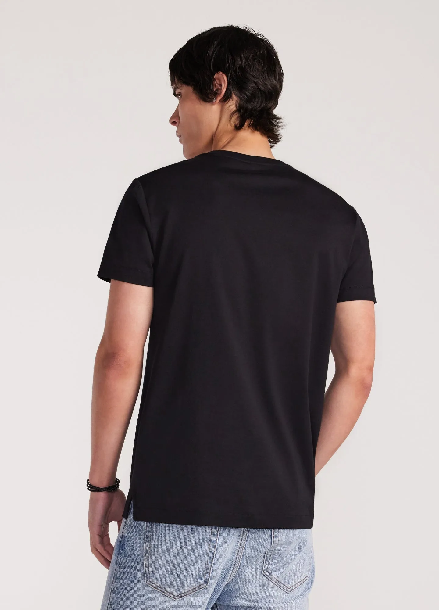 Mercerised Crew Neck T-Shirt Black sold by Calibre product image thumbnail 5