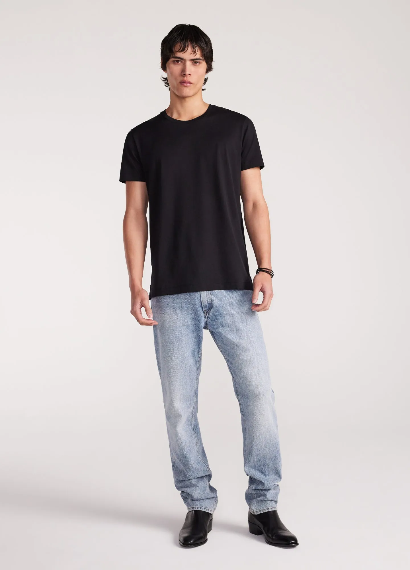 Mercerised Crew Neck T-Shirt Black sold by Calibre product image thumbnail 2