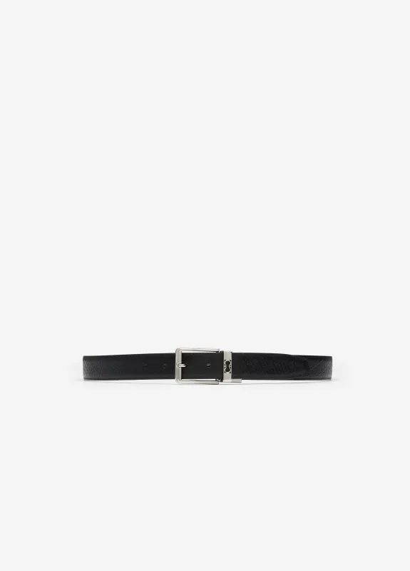 Monogram Reversible Leather Belt Black sold by Calibre