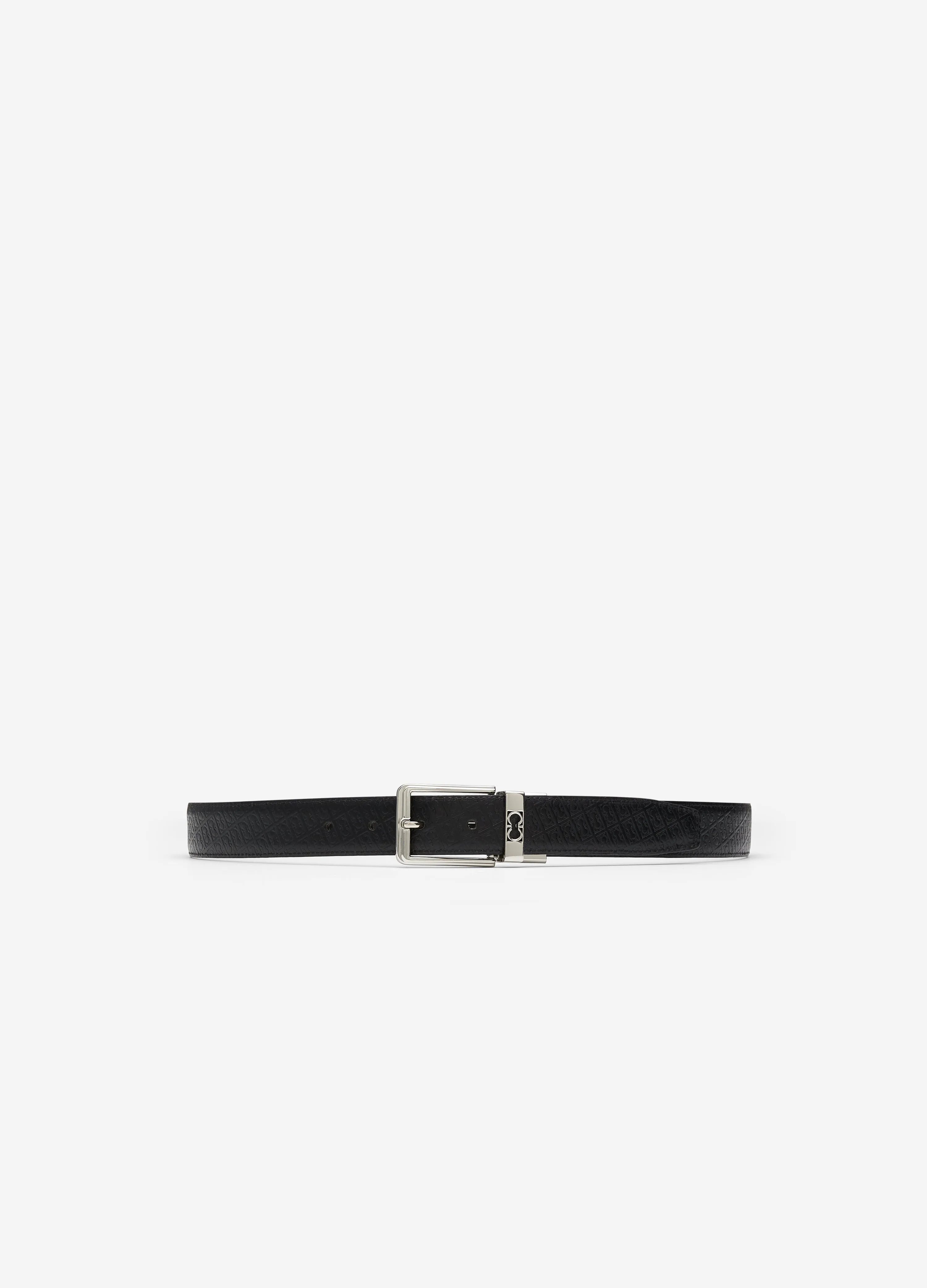 Monogram Reversible Leather Belt Black sold by Calibre