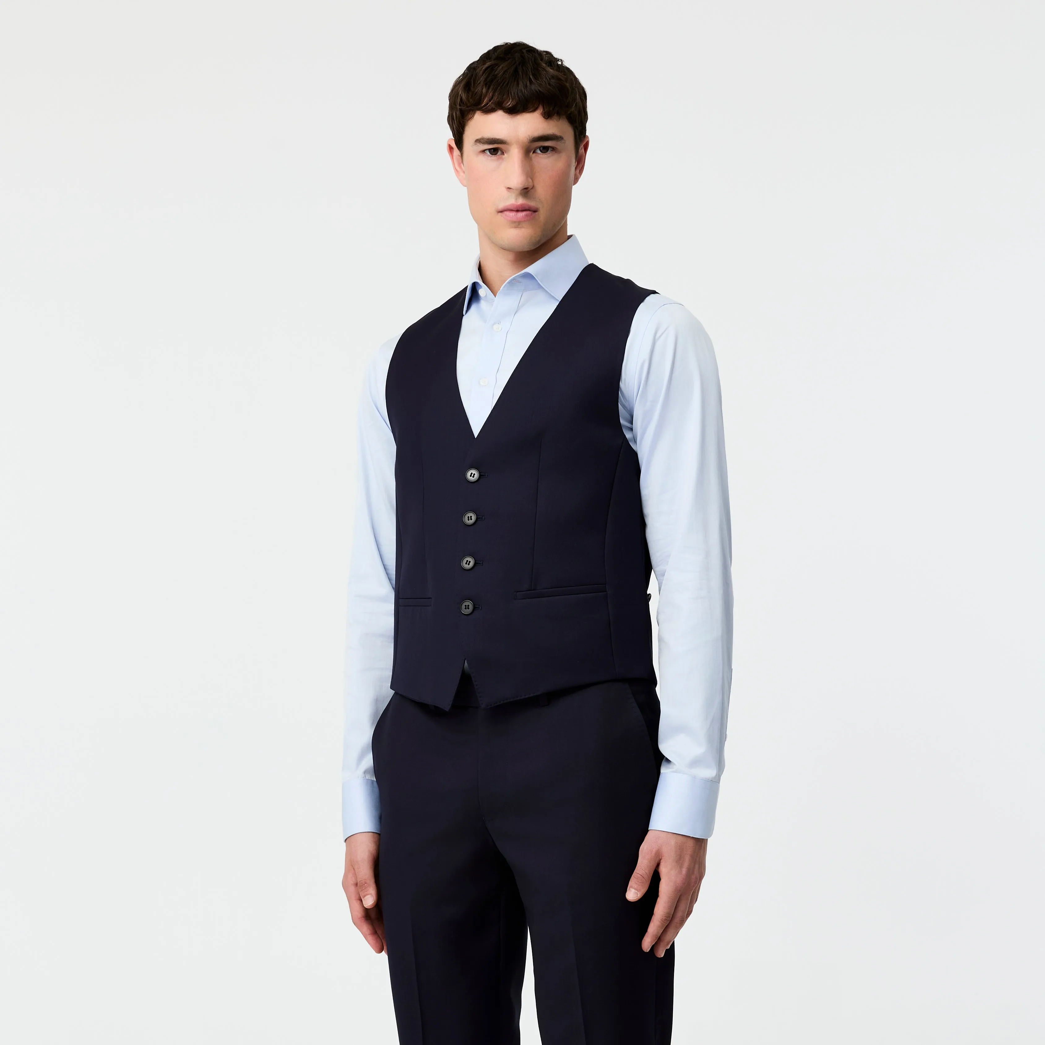 Wool Twill Waistcoat Navy sold by Calibre product image thumbnail 3