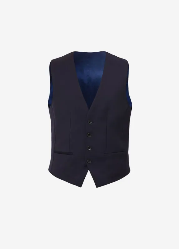 Wool Twill Waistcoat Navy sold by Calibre
