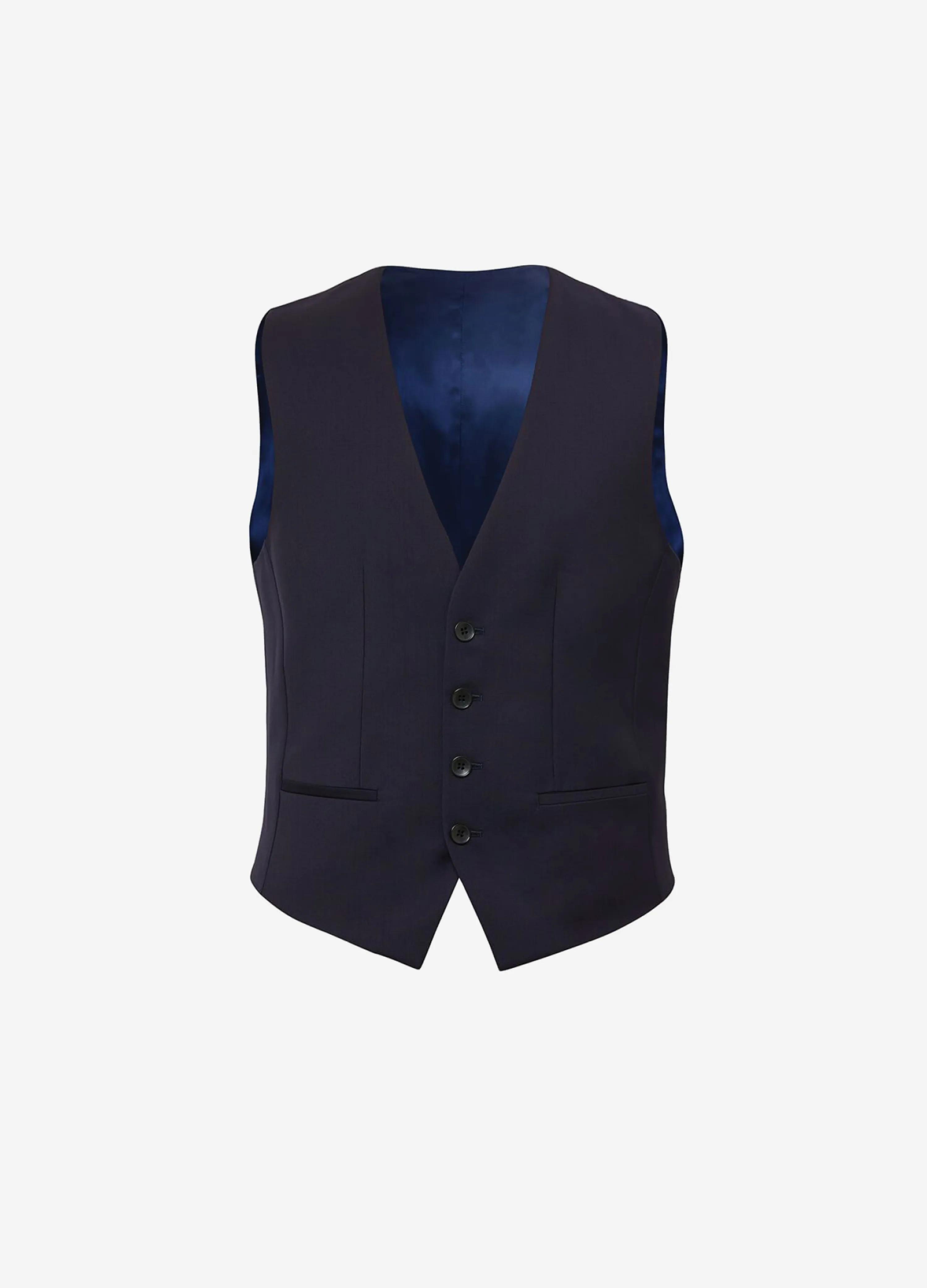 Wool Twill Waistcoat Navy sold by Calibre