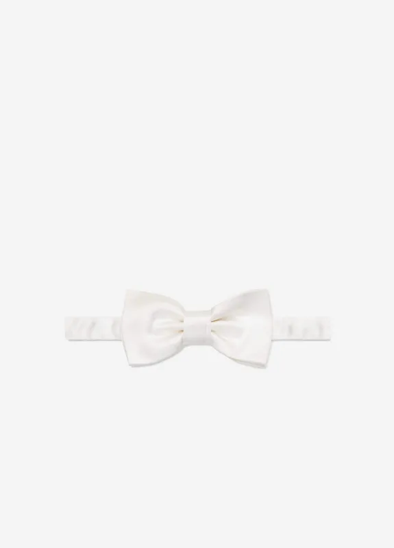 Italian Silk Bow Tie Ivory sold by Calibre