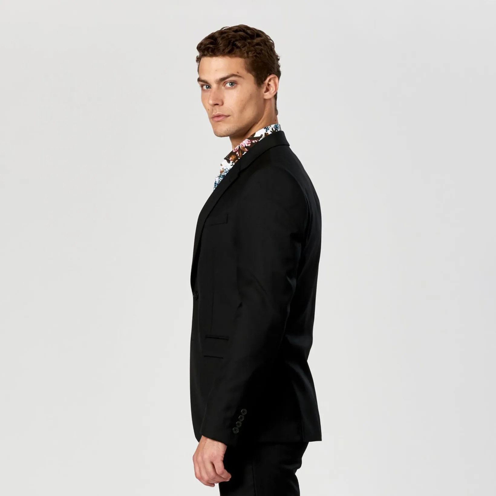 Slim-Fit Wool Suit Jacket Black sold by Calibre product image thumbnail 4