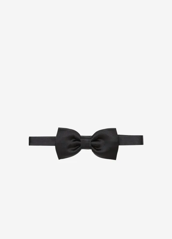 Italian Silk Bow Tie Black sold by Calibre