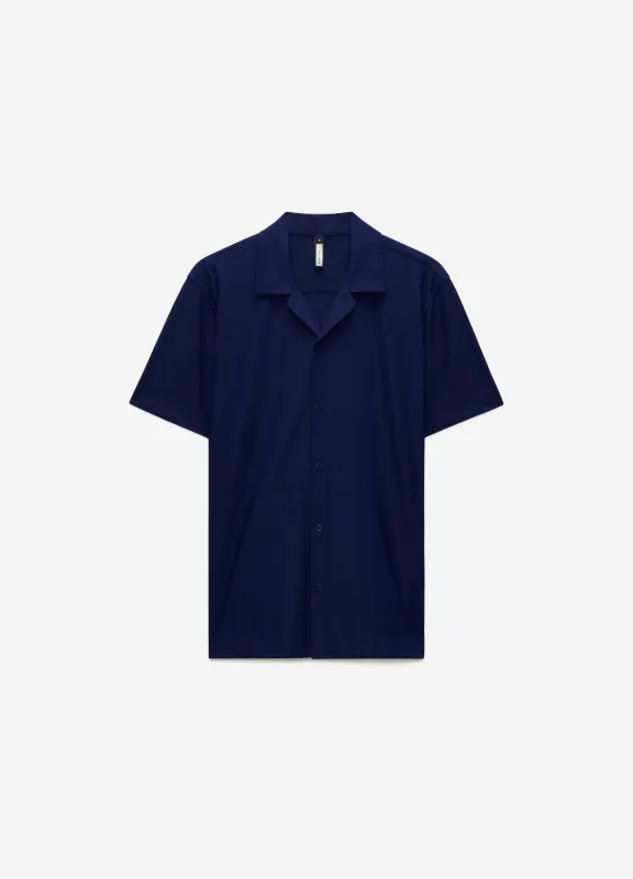 Performance Cuban Collar Shirt Royal Blue sold by Calibre