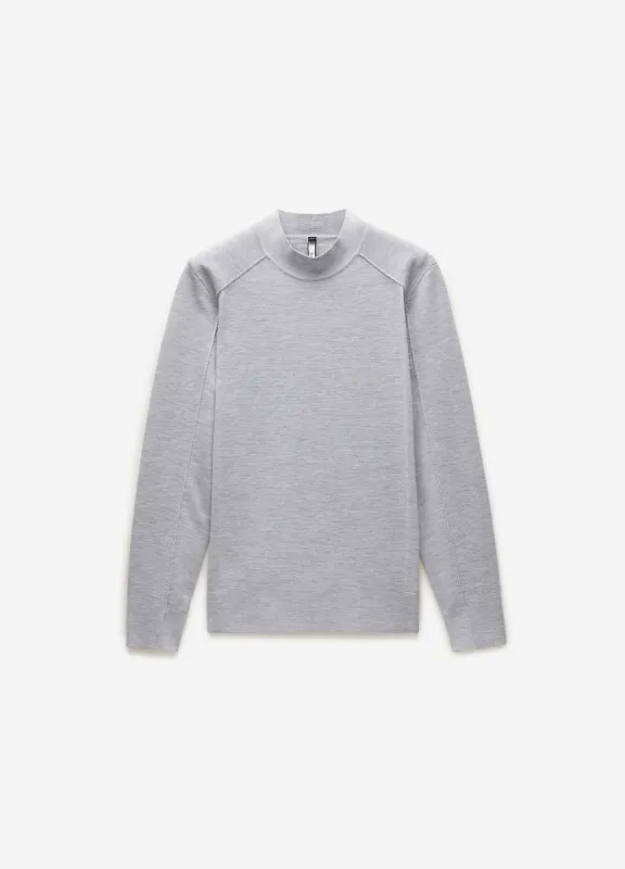 Mock Neck Merino Sweater Silver Marle made by Calibre
