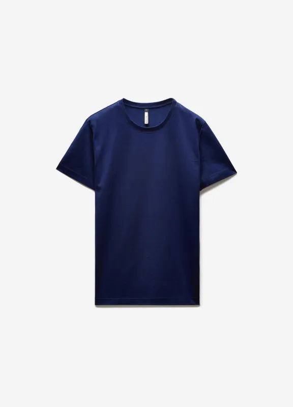 Mercerised Crew T-shirt Delft Blue sold by Calibre