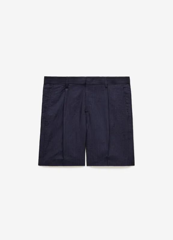 Soft Seersucker Shorts Navy sold by Calibre