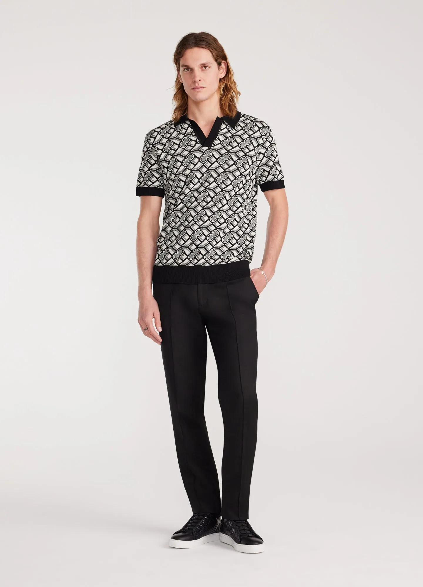 Monogram Tech Knit Polo Black sold by Calibre product image thumbnail 2