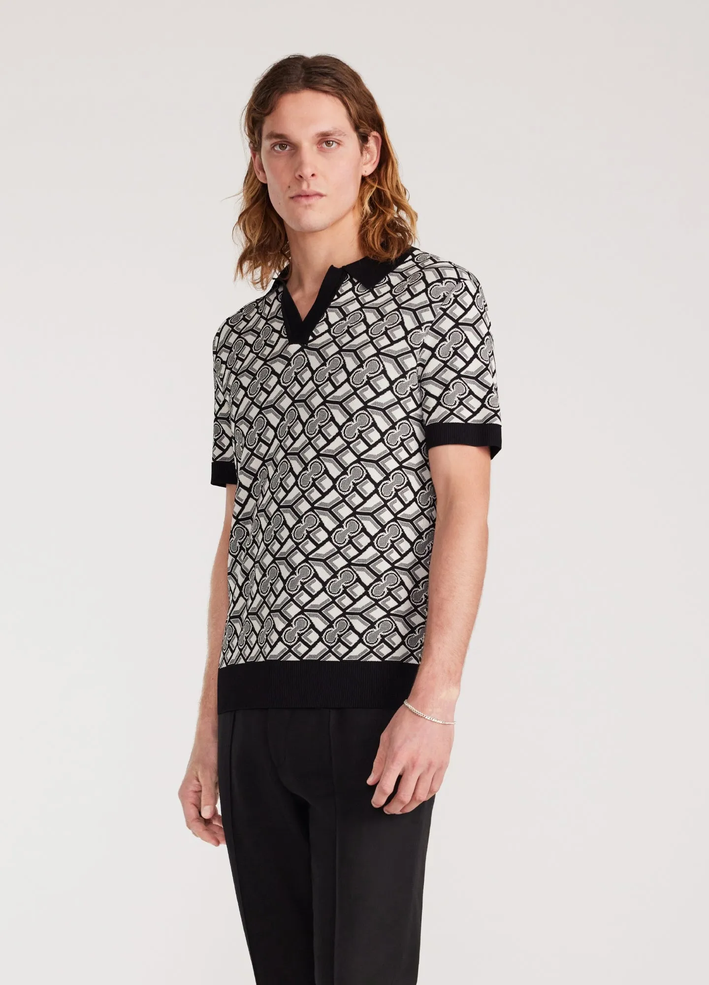 Monogram Tech Knit Polo Black sold by Calibre product image thumbnail 3