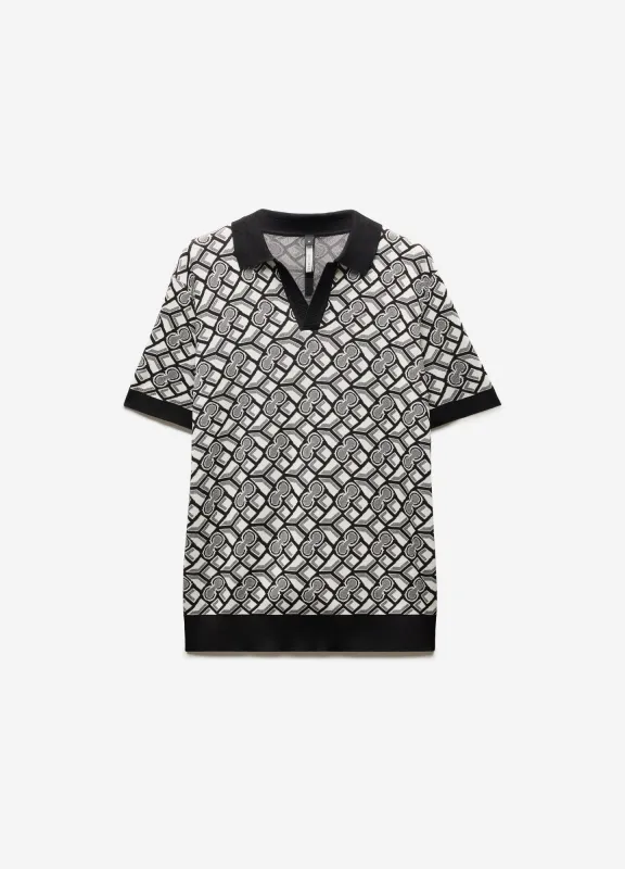 Monogram Tech Knit Polo Black sold by Calibre