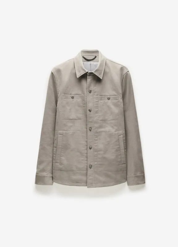 Brushed Cotton Shirt Jacket Light Grey sold by Calibre