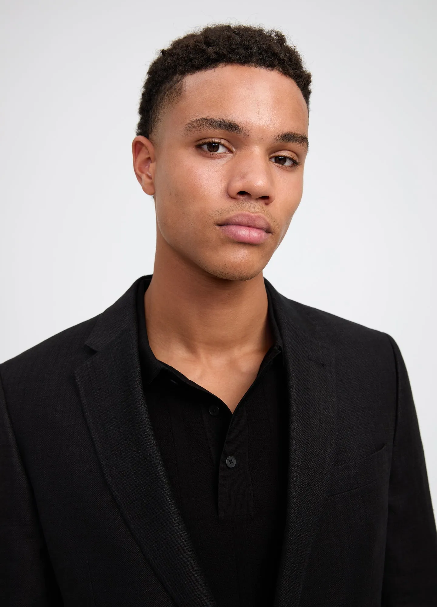 Textured Linen Wool Blazer Black sold by Calibre product image thumbnail 4