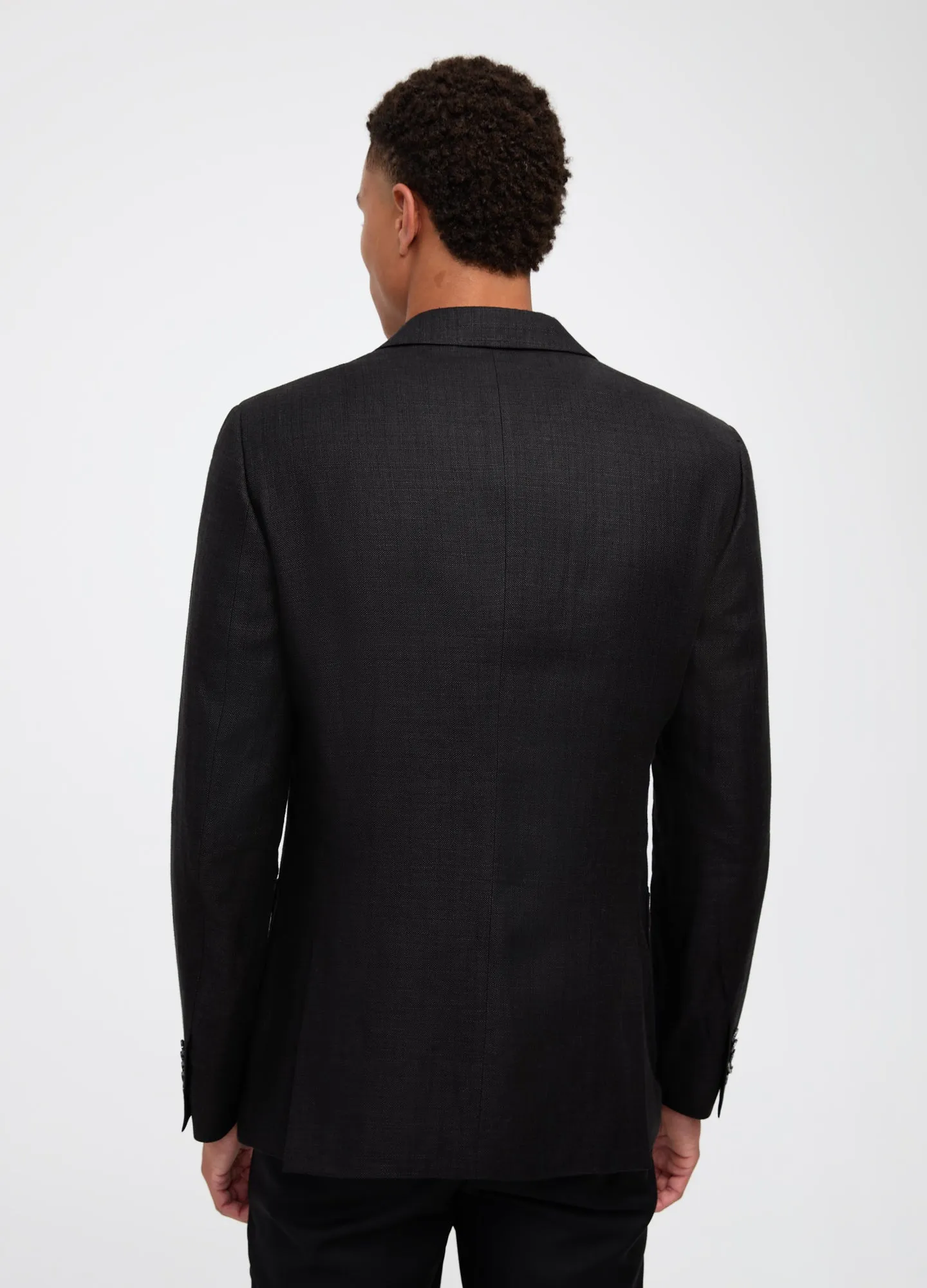 Textured Linen Wool Blazer Black sold by Calibre product image thumbnail 5