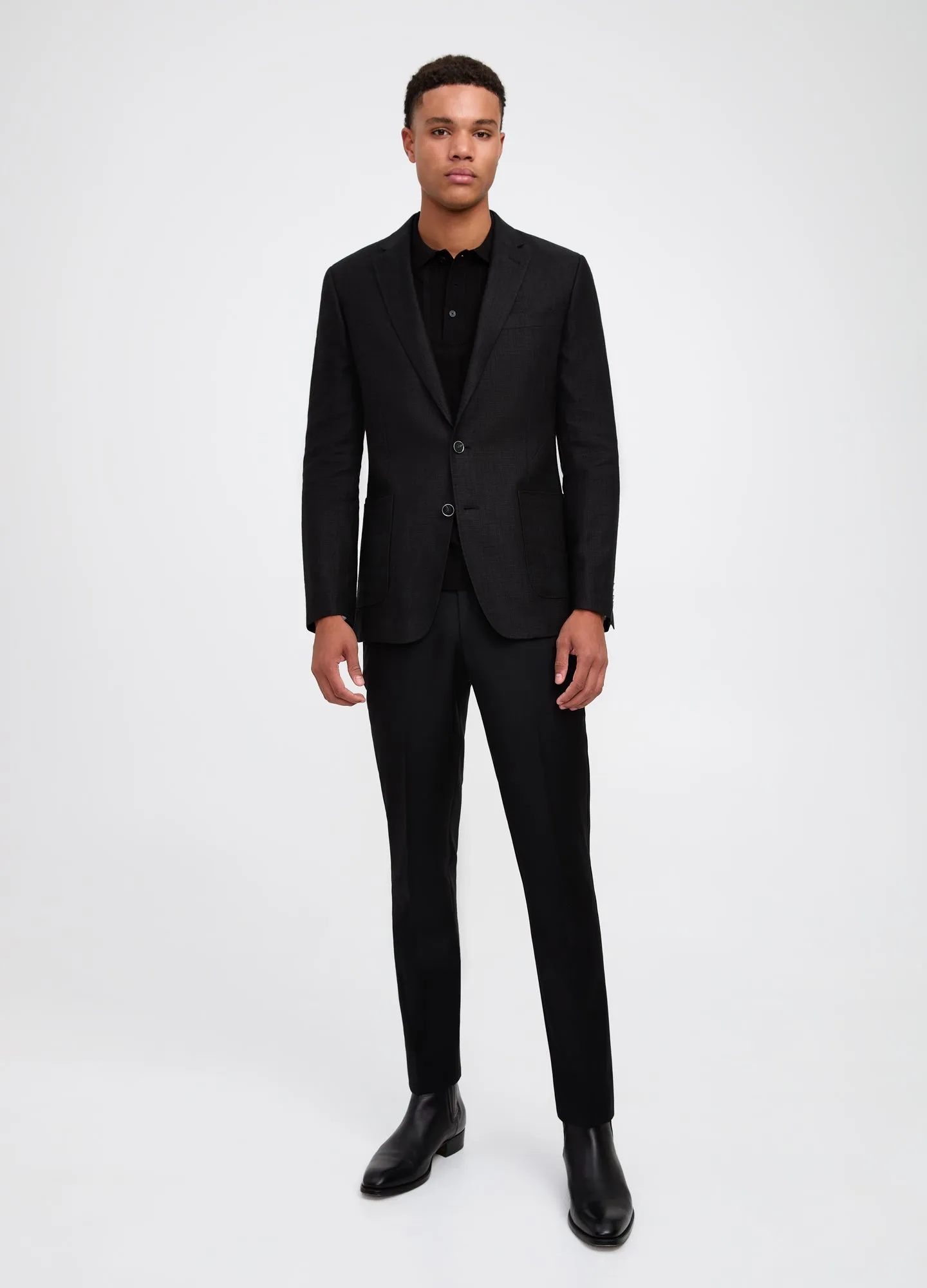 Textured Linen Wool Blazer Black sold by Calibre product image thumbnail 2