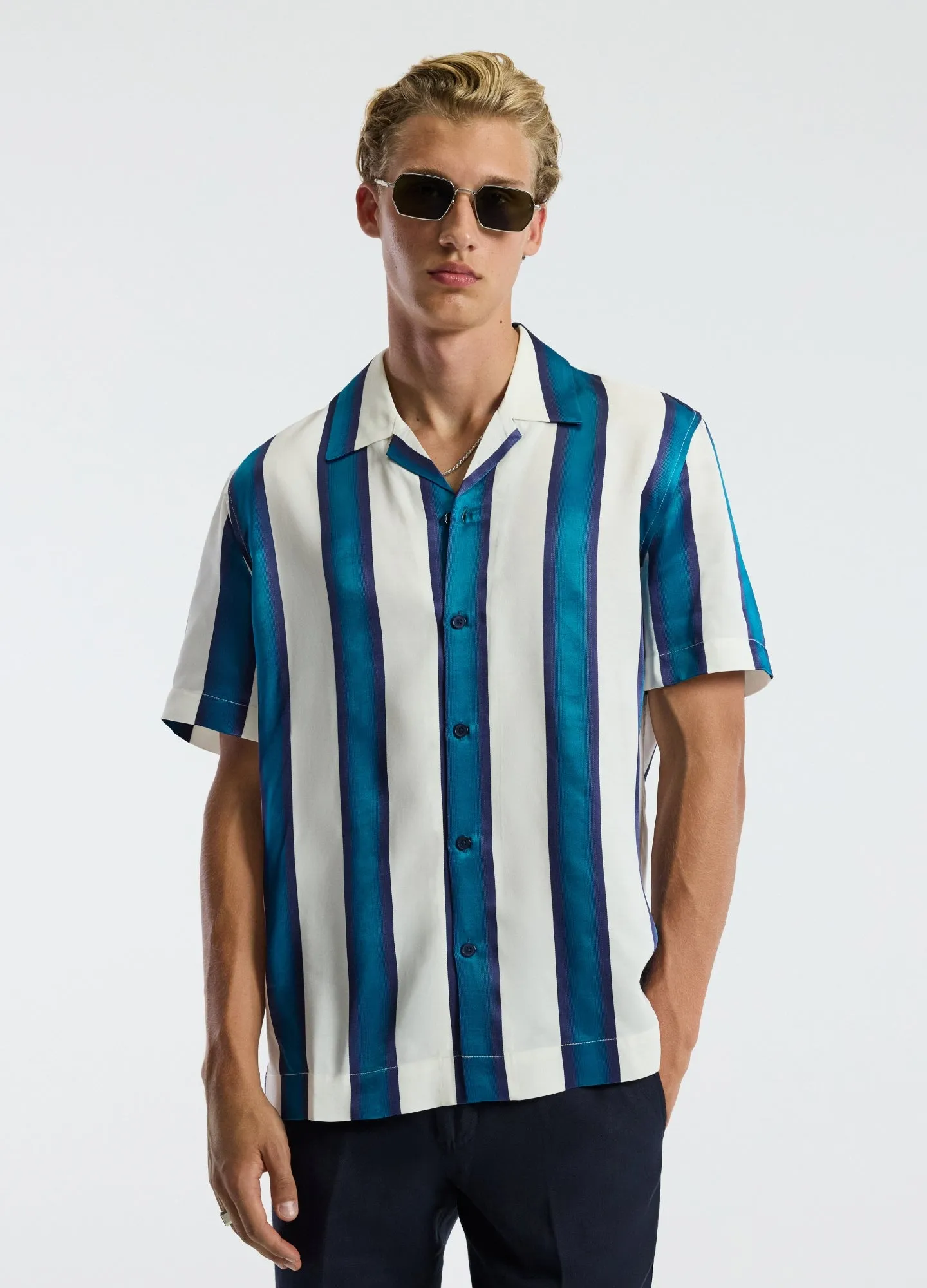 Ombre Stripe Short Sleeved Shirt Pacific sold by Calibre product image thumbnail 3