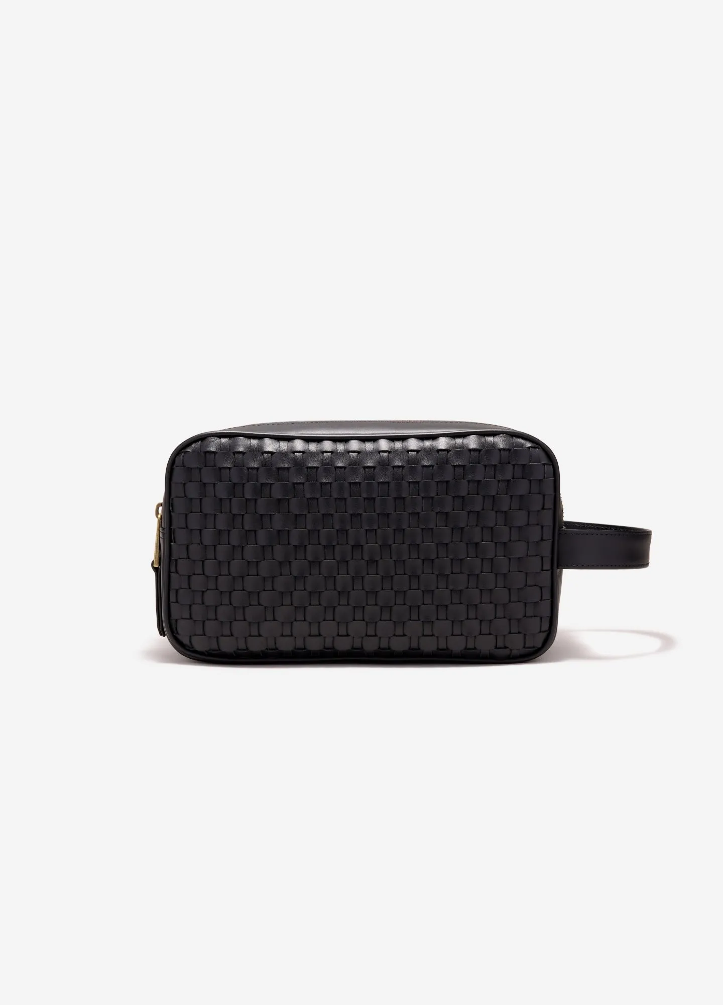 Woven Leather Wash Bag Black sold by Calibre product image thumbnail 2