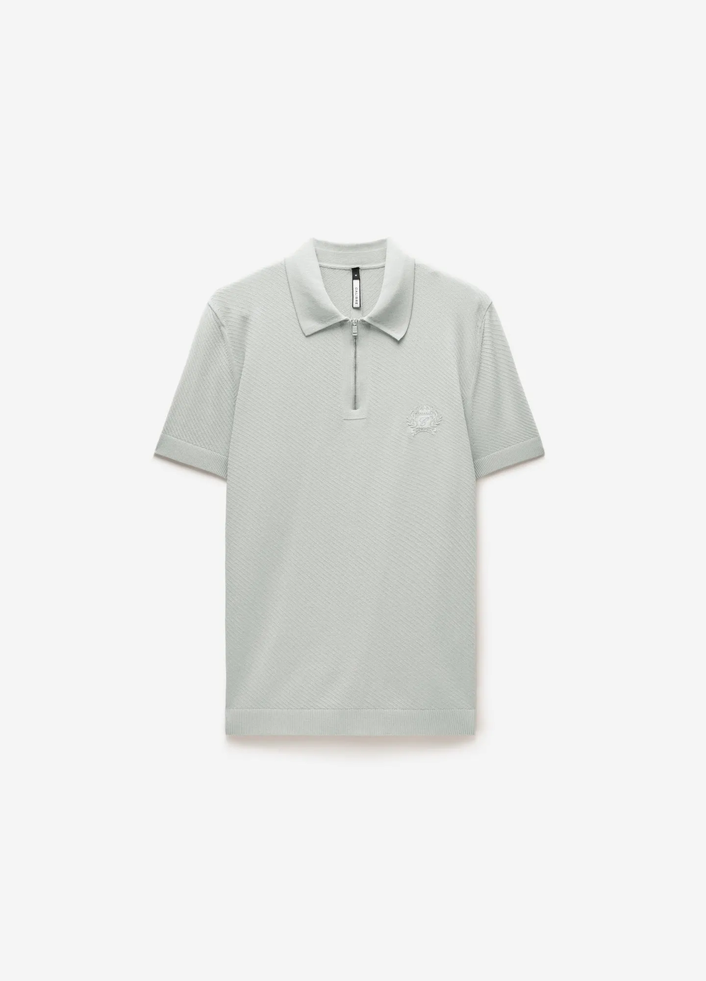 Cotton Zip Neck Polo Silver sold by Calibre