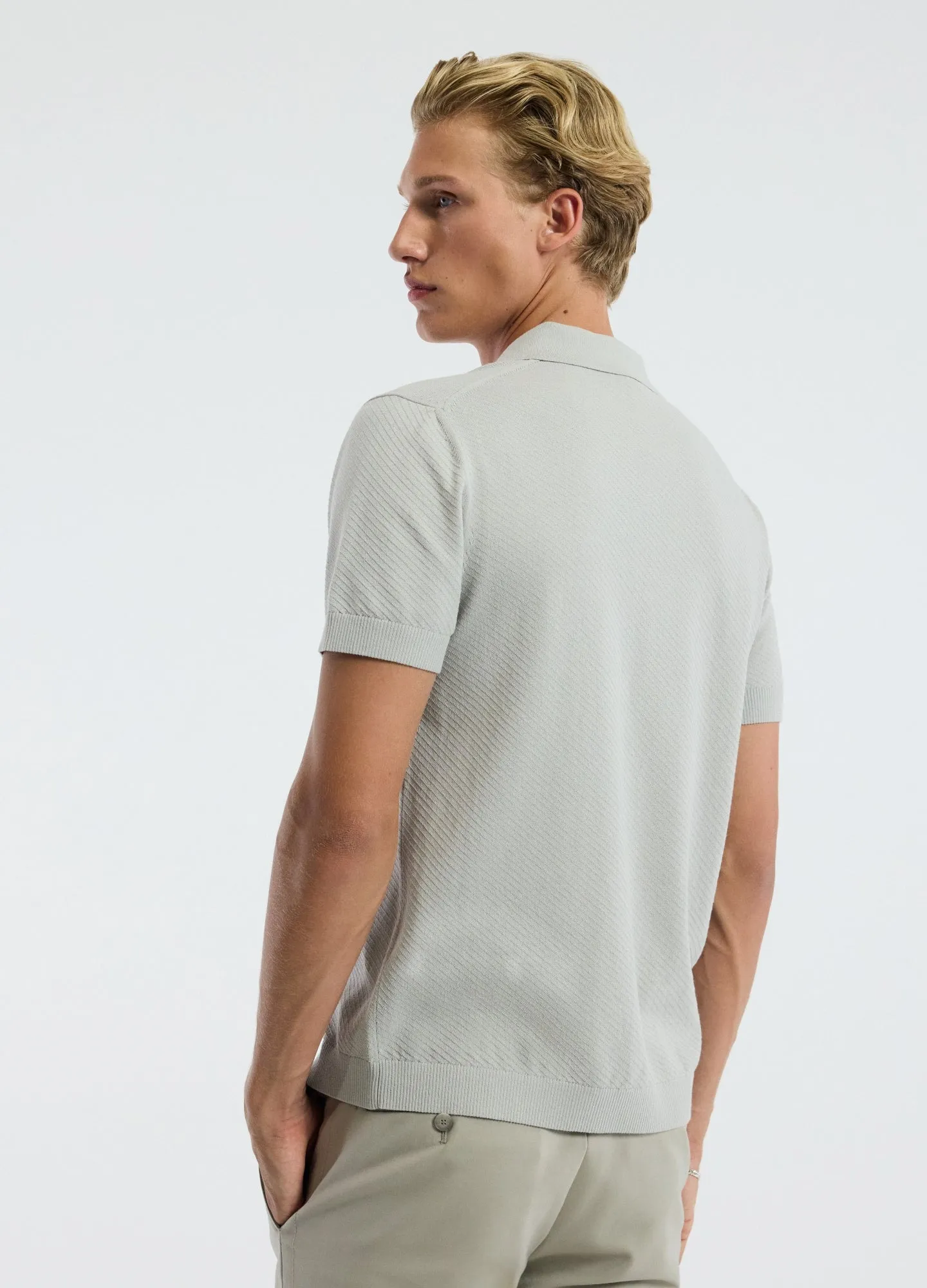Cotton Zip Neck Polo Silver sold by Calibre product image thumbnail 5