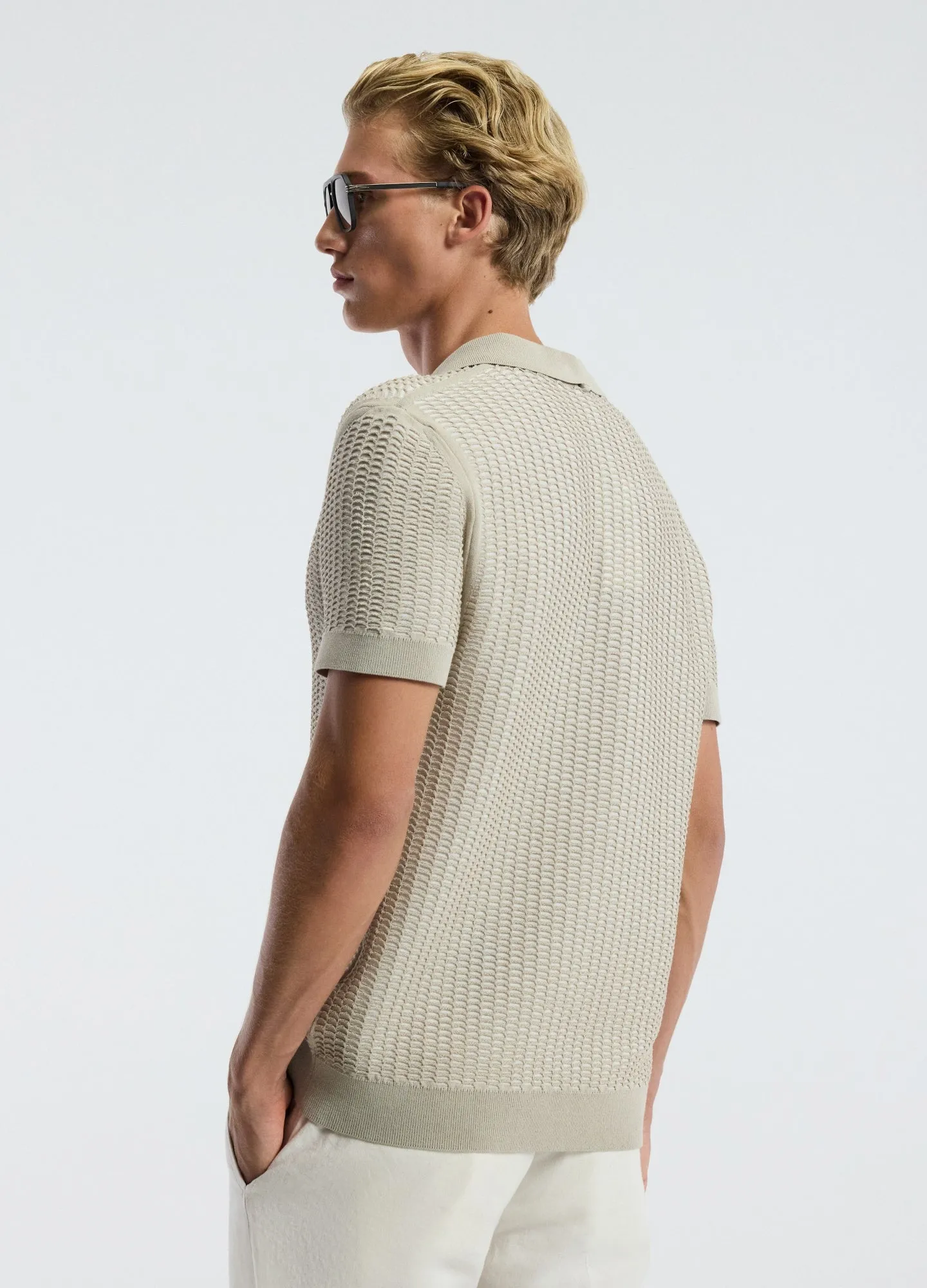 Honeycomb Knit Polo Stone sold by Calibre product image thumbnail 5