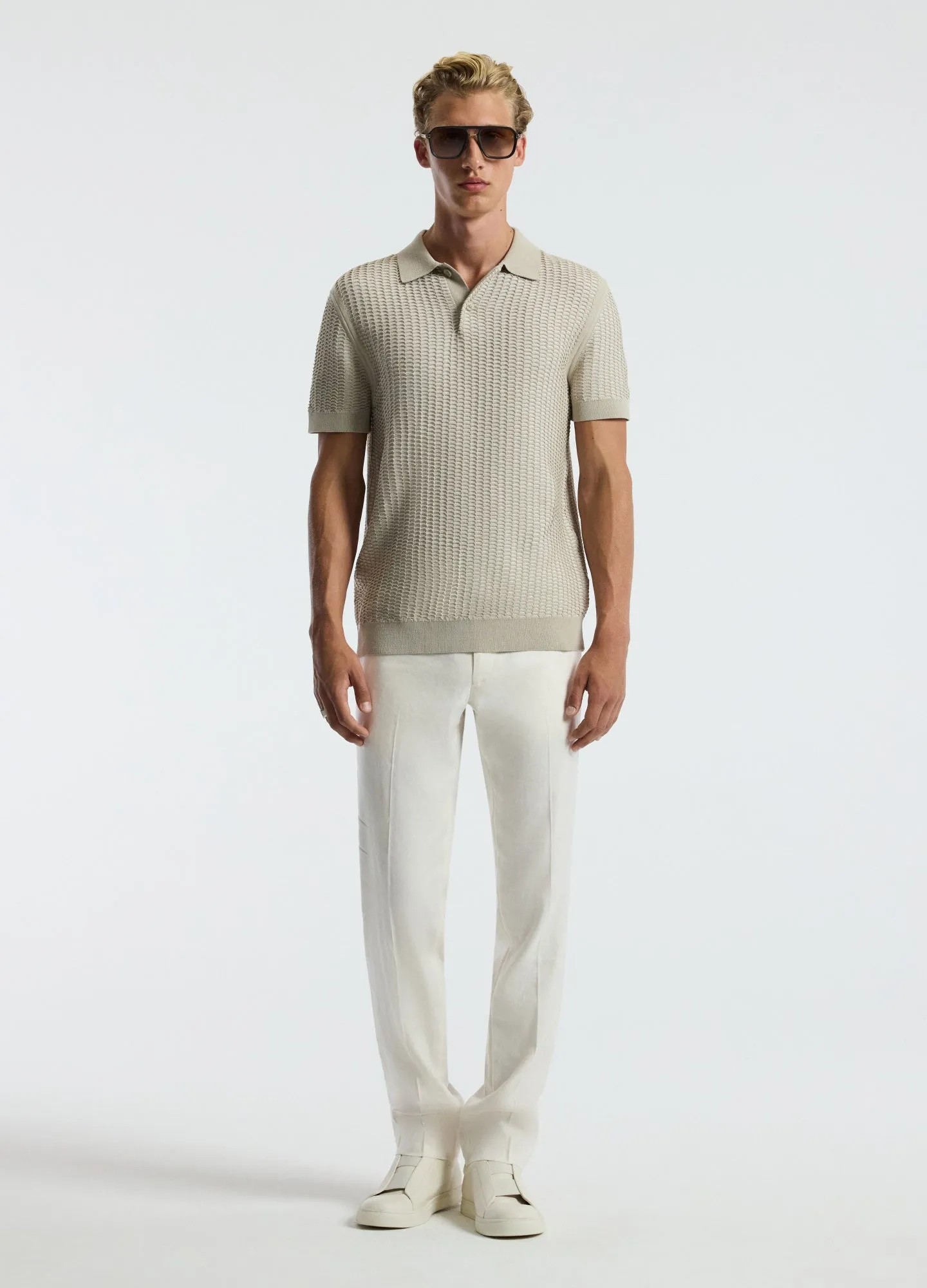 Honeycomb Knit Polo Stone sold by Calibre product image thumbnail 2