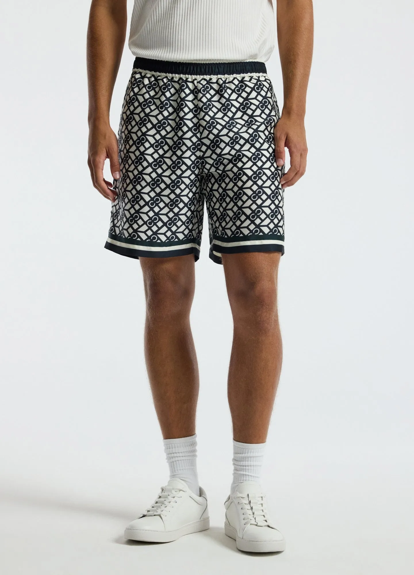 Monogram Scarf Print Shorts Navy sold by Calibre product image thumbnail 3