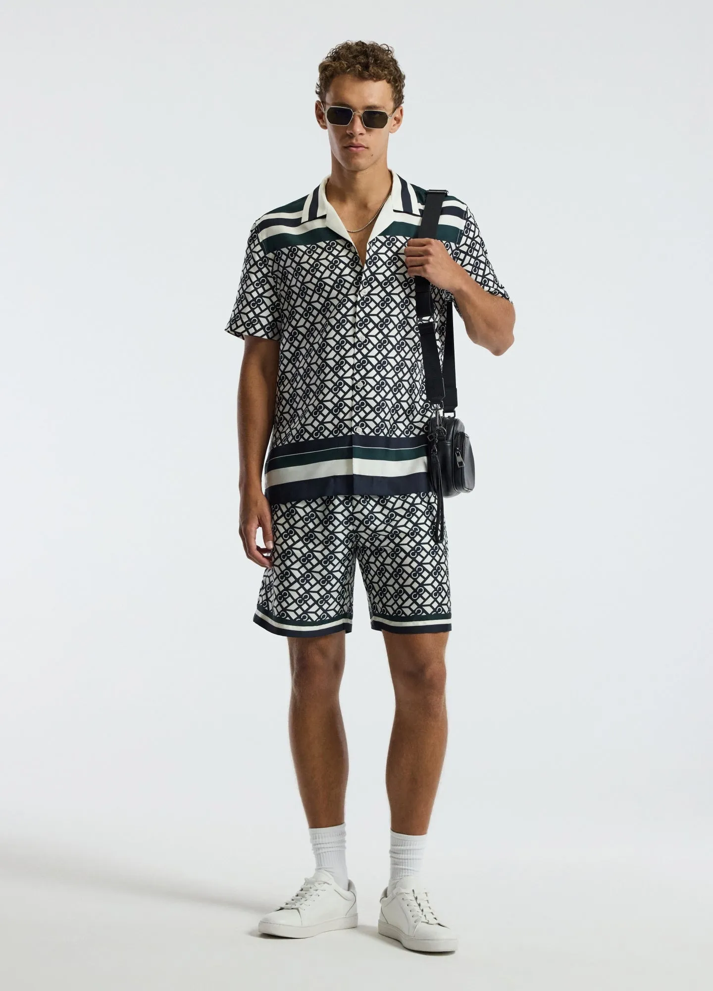 Monogram Scarf Print Shorts Navy sold by Calibre product image thumbnail 2