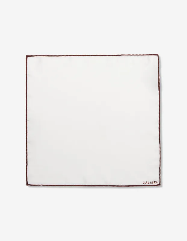 Silk Border Pocket Square Burgundy Combo sold by Calibre