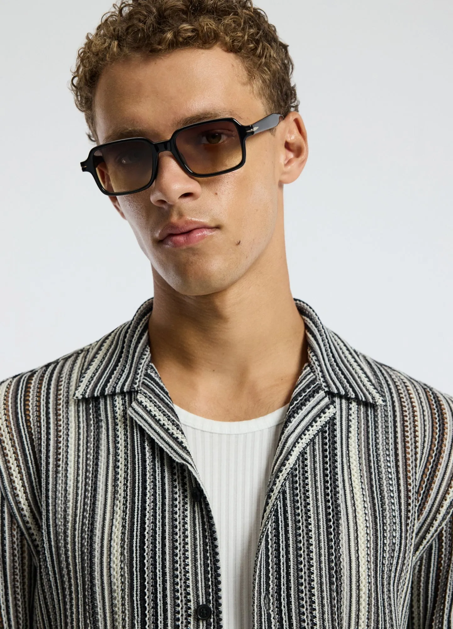 Mesh Stripe Shirt Black sold by Calibre product image thumbnail 4