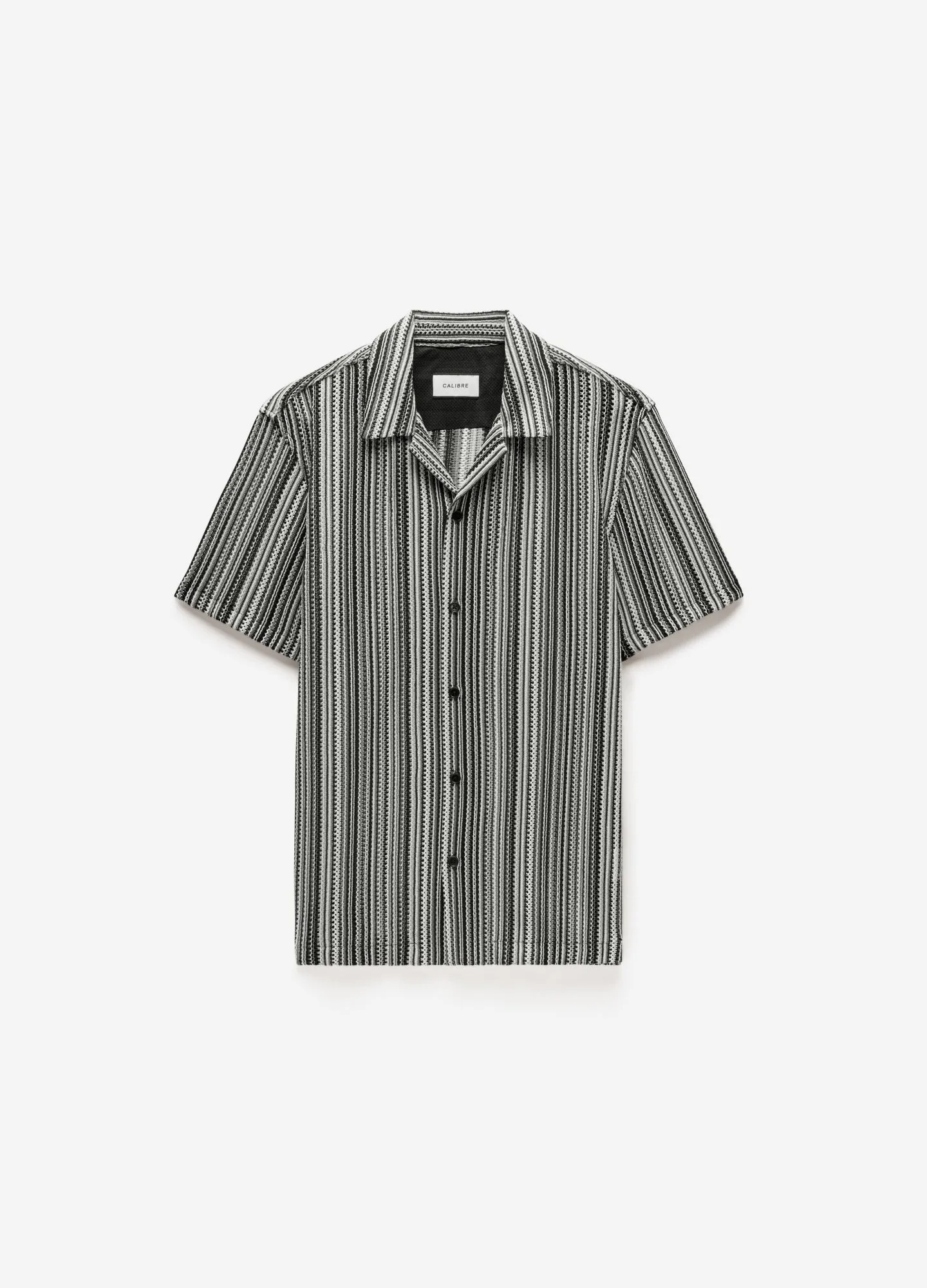 Mesh Stripe Shirt Black sold by Calibre