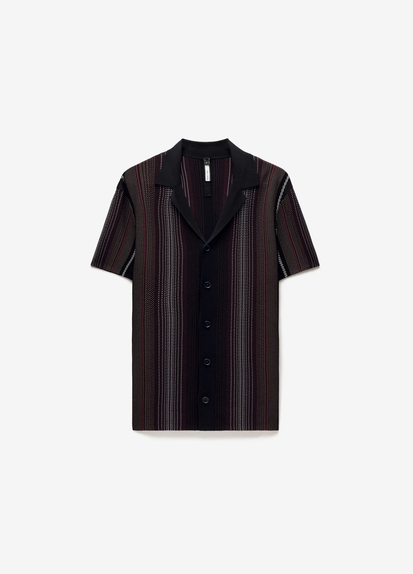 Striped Jacquard Knit Shirt Black sold by Calibre