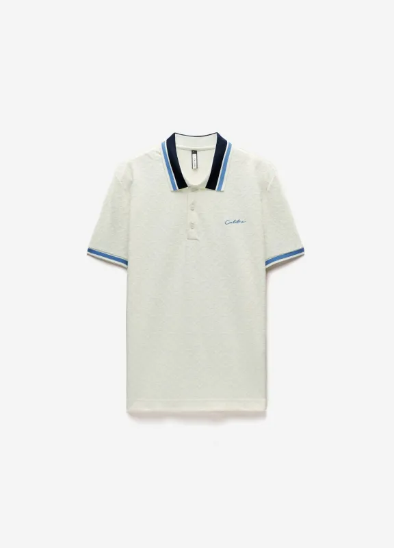Striped Trim Monogram Polo Cream sold by Calibre