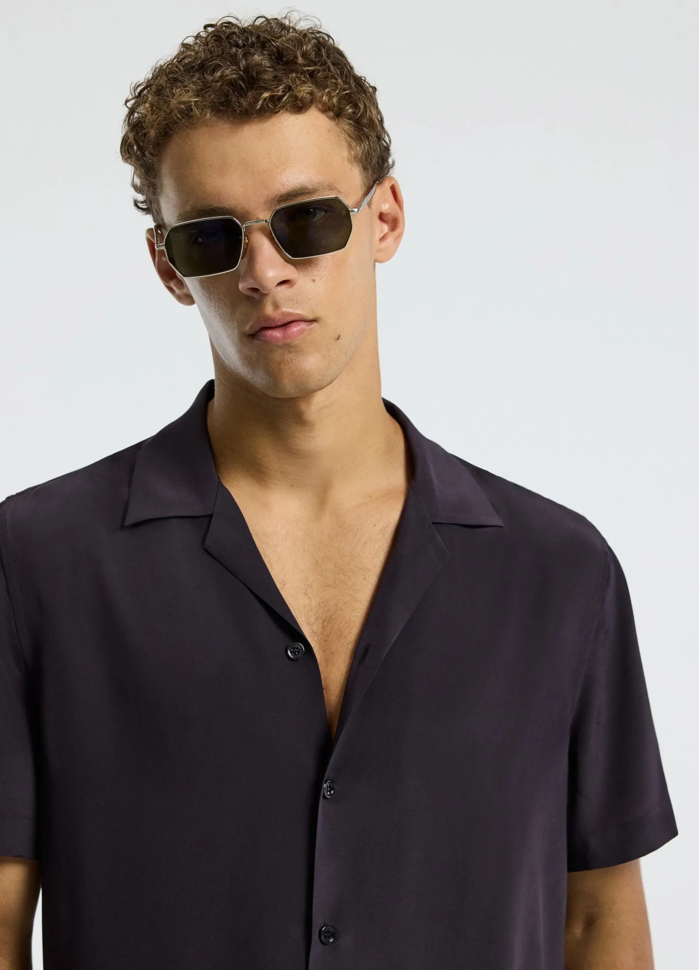 Camp Collar Silk Shirt Currant sold by Calibre product image thumbnail 4