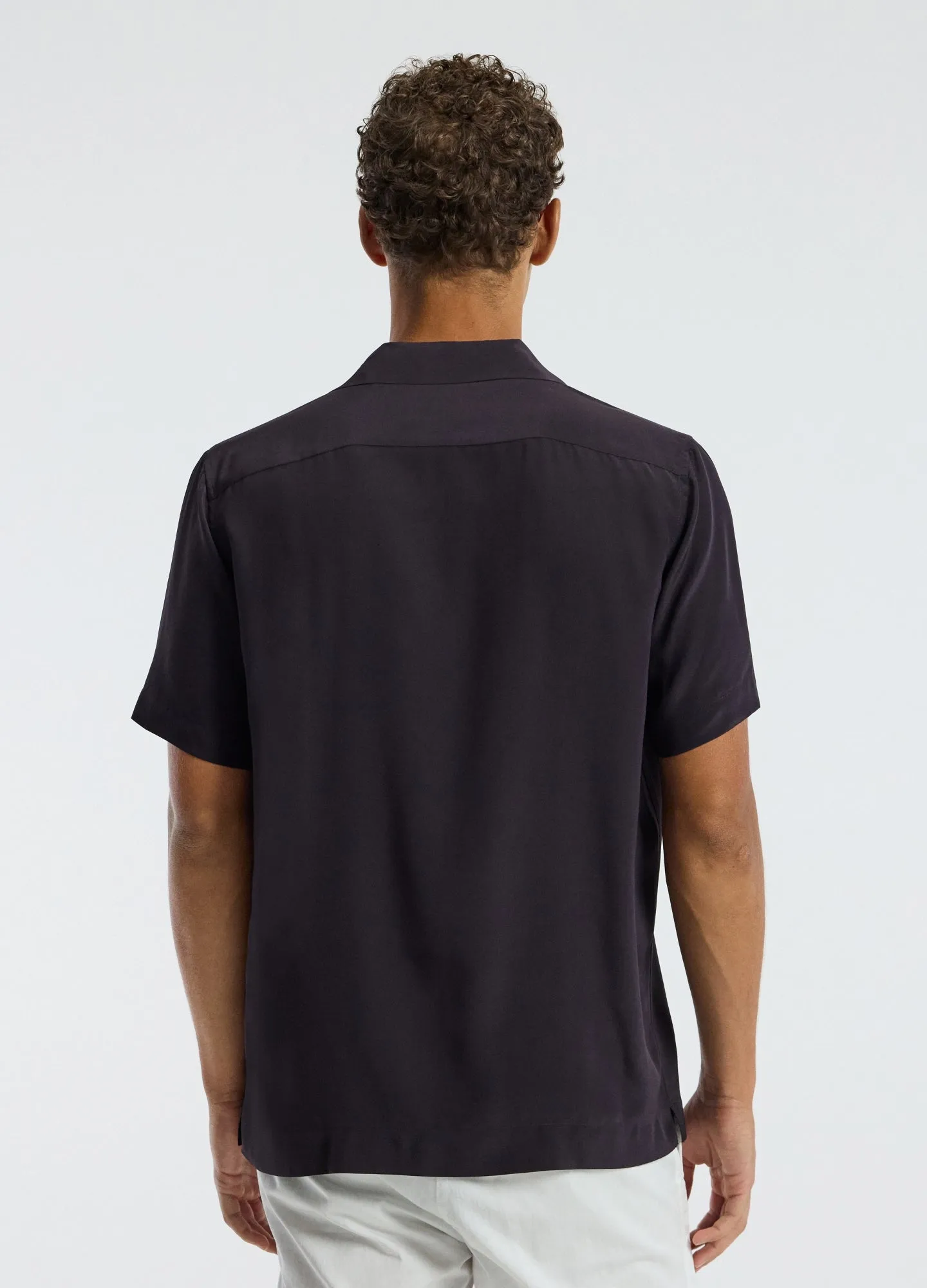 Camp Collar Silk Shirt Currant sold by Calibre product image thumbnail 5