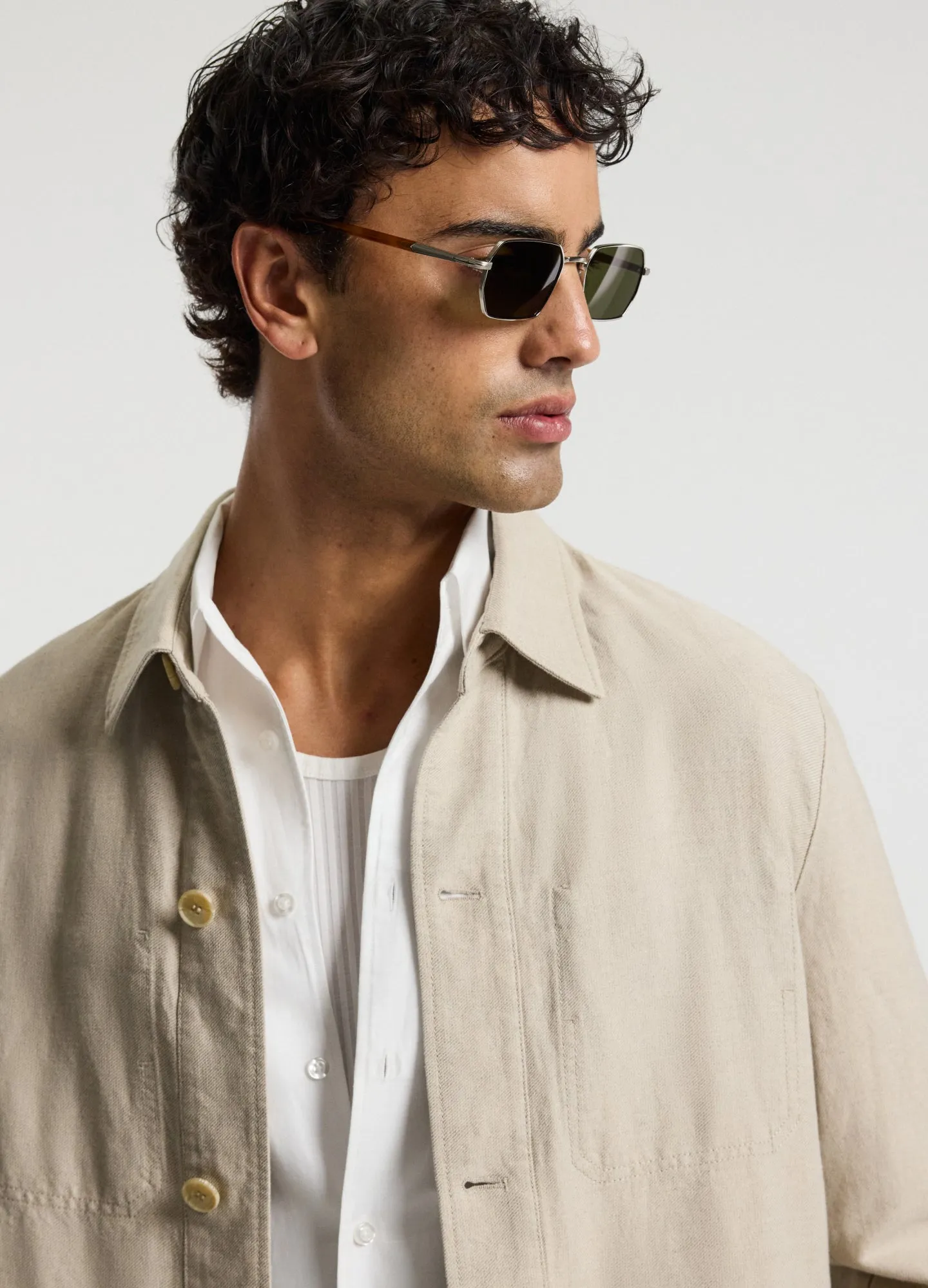 Linen Cotton Twill Shirt Jacket Natural sold by Calibre product image thumbnail 4