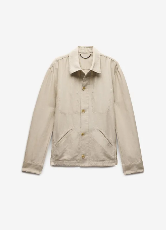 Linen Cotton Twill Shirt Jacket Natural sold by Calibre