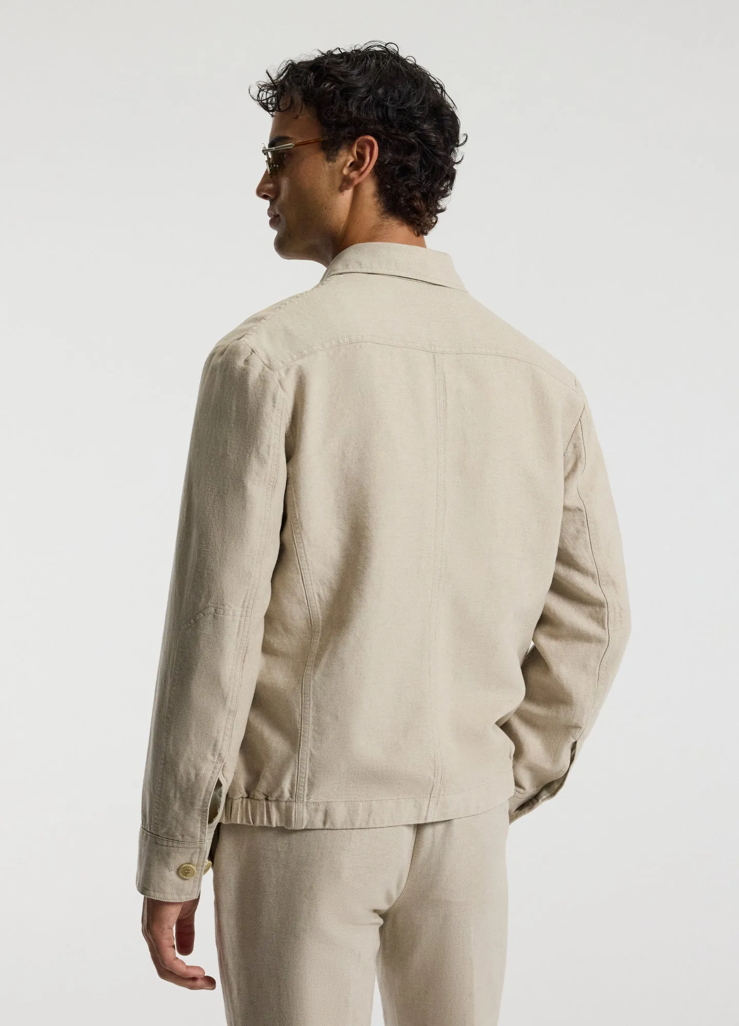 Linen Cotton Twill Shirt Jacket Natural sold by Calibre product image thumbnail 5