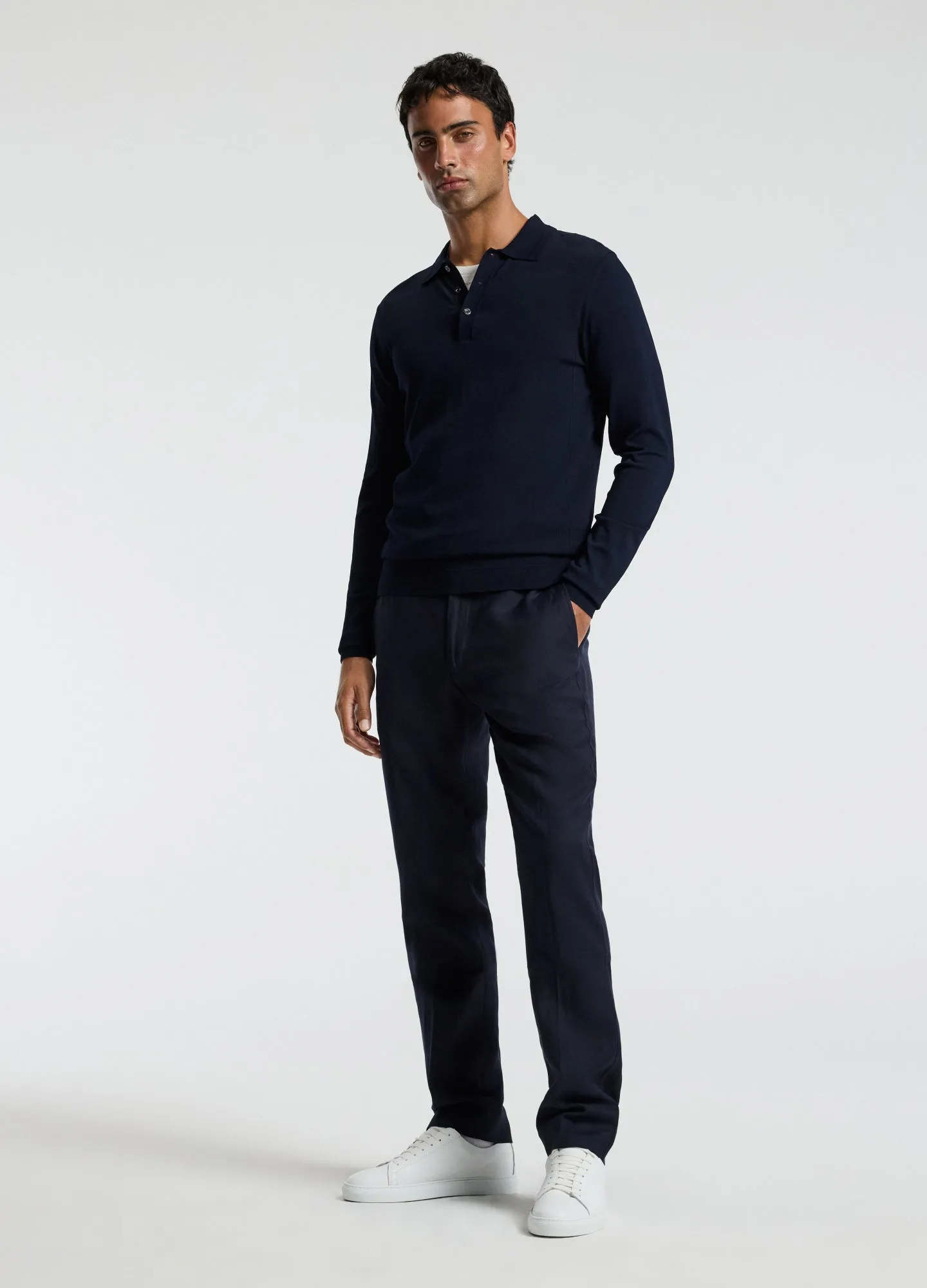Long Sleeve Tech Knit Polo Naval Blue sold by Calibre product image thumbnail 2