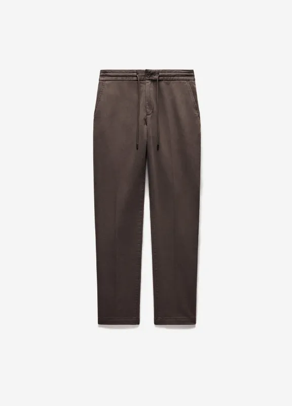 Dobby Denim Drawstring Pants Mocha sold by Calibre