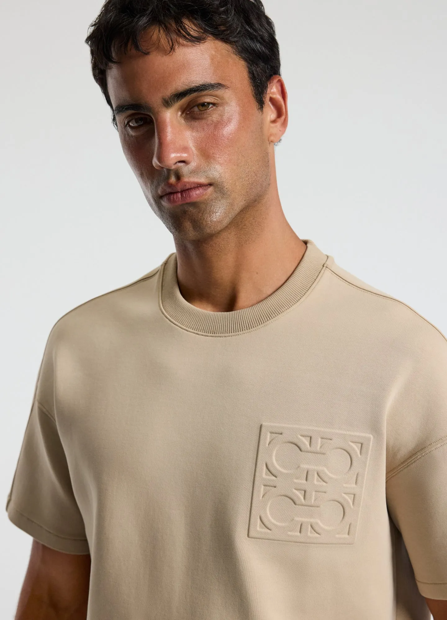 Embossed Logo Short Sleeve Sweat Top Dune sold by Calibre product image thumbnail 4